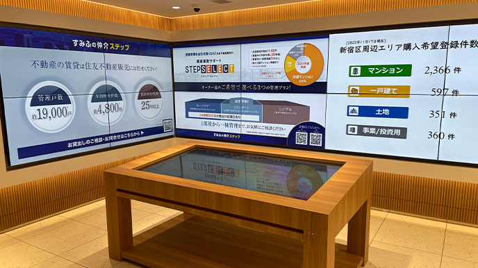 久我山ガーデンヒルズの店頭パネル&デジタルサイネージ